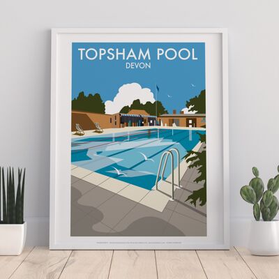 Topsham Pool By Artist Dave Thompson - Premium Art Print