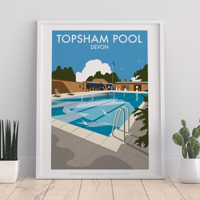 Topsham Pool By Artist Dave Thompson - Premium Art Print