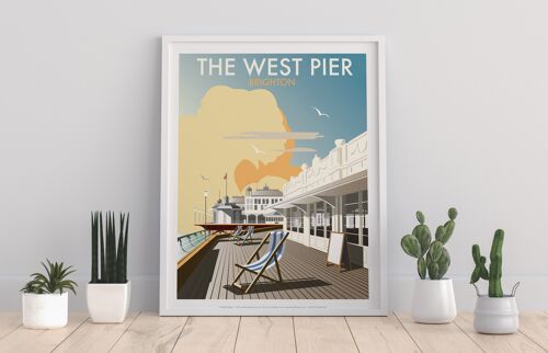 The West Pier By Artist Dave Thompson - Premium Art Print