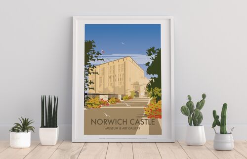 Norwich Castle By Artist Dave Thompson - Premium Art Print
