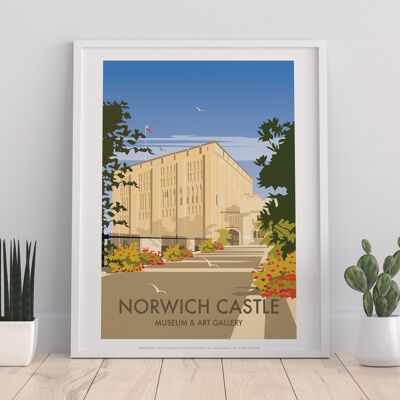 Norwich Castle By Artist Dave Thompson - Premium Art Print