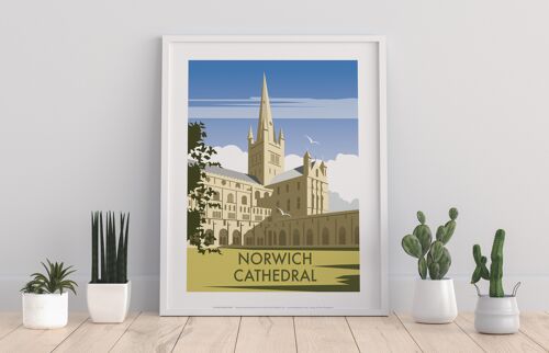Norwich Cathedral By Artist Dave Thompson - Art Print