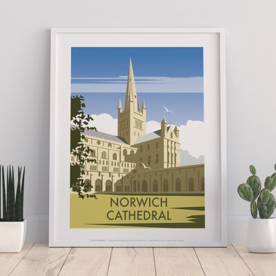 Norwich Cathedral By Artist Dave Thompson - Art Print