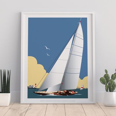 Sailing Boat By Artist Dave Thompson - Premium Art Print