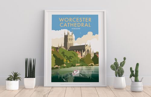 Worcester Catherdral By Artist Dave Thompson - Art Print