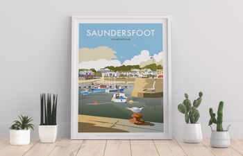 Saundersfoot par l'artiste Dave Thompson - Impression d'art premium