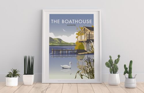 The Boathouse By Artist Dave Thompson - Premium Art Print
