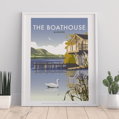 The Boathouse By Artist Dave Thompson - Premium Art Print