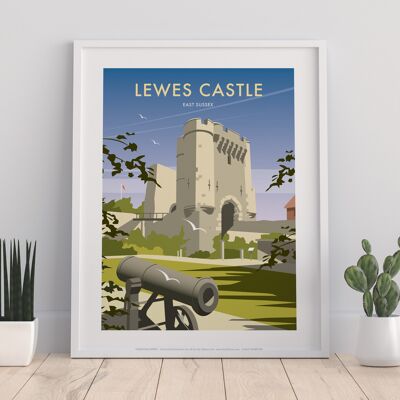 Lewes Castle By Artist Dave Thompson - Premium Art Print