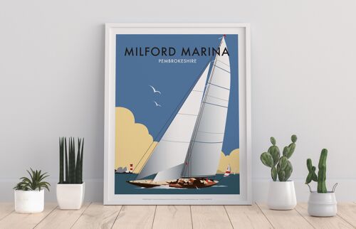 Milford Marina By Artist Dave Thompson - Premium Art Print