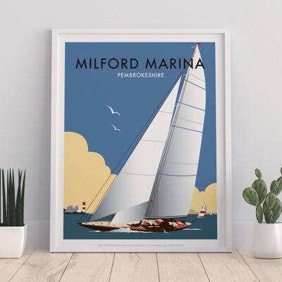Milford Marina By Artist Dave Thompson - Premium Art Print