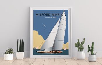 Milford Marina par l'artiste Dave Thompson - Impression d'art premium