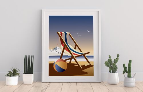 Beach Ball & Deck Chair By Artist Dave Thompson Art Print