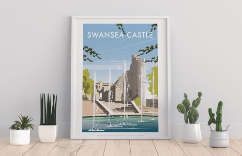 Swansea Castle By Artist Dave Thompson - Premium Art Print