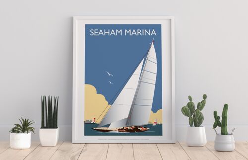 Seaham Marina By Artist Dave Thompson - Premium Art Print