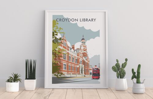 Croydon Library By Artist Dave Thompson - Premium Art Print