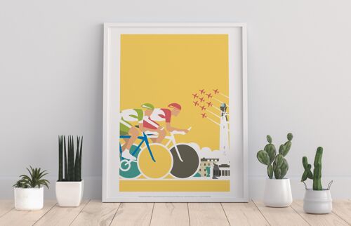 Cyclists By Artist Dave Thompson - 11X14” Premium Art Print