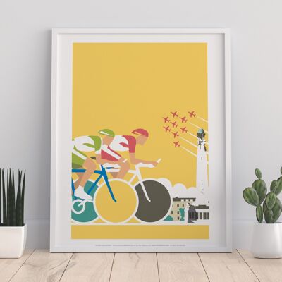 Cyclists By Artist Dave Thompson - 11X14” Premium Art Print