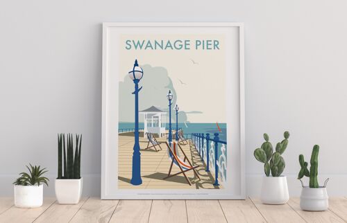 Swanage Pier By Artist Dave Thompson - Premium Art Print