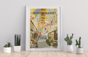 Marché de Brixton par l'artiste Dave Thompson - Impression d'art premium