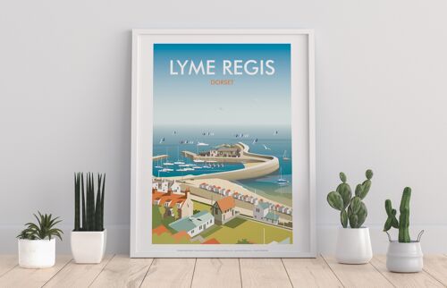Lyme Regis By Artist Dave Thompson - Premium Art Print