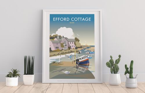 Efford Cottage By Artist Dave Thompson - Premium Art Print