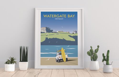 Watergate Bay By Artist Dave Thompson - Premium Art Print