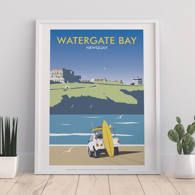 Watergate Bay By Artist Dave Thompson - Premium Art Print