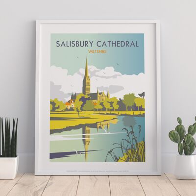 Sailsbury Cathedral By Artist Dave Thompson - Art Print