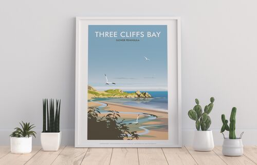 Three Cliffs Bay By Artist Dave Thompson - 11X14” Art Print