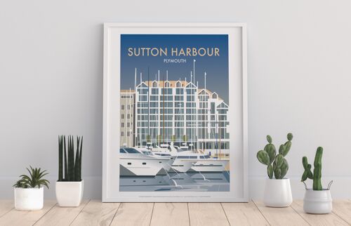 Sutton Harbour By Artist Dave Thompson - Premium Art Print