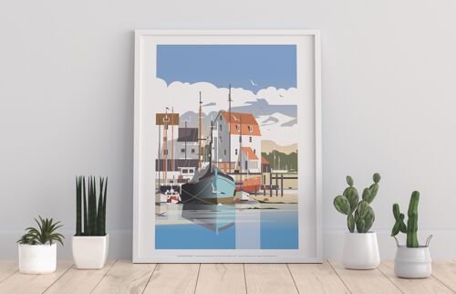 Boat, Houses By Artist Dave Thompson - Premium Art Print