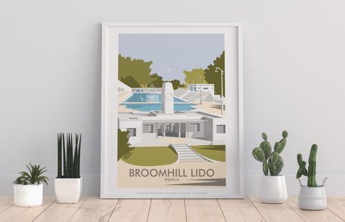 Broomhill Lido, Ipswich By Artist Dave Thompson Art Print