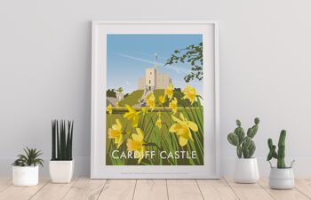 Château de Cardiff par l'artiste Dave Thompson - Impression d'art premium