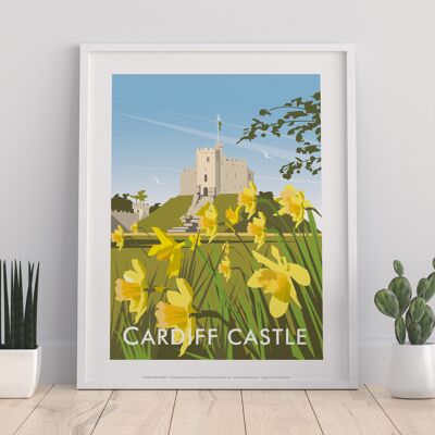 Cardiff Castle By Artist Dave Thompson - Premium Art Print