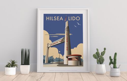 Hilsea Lido By Artist Dave Thompson - Premium Art Print