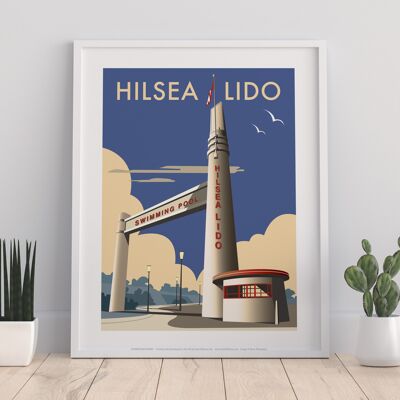 Hilsea Lido By Artist Dave Thompson - Premium Art Print