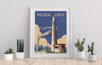Hilsea Lido par l'artiste Dave Thompson - Impression d'art premium
