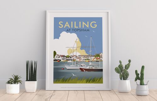 Sailing At Topsham By Artist Dave Thompson - Art Print