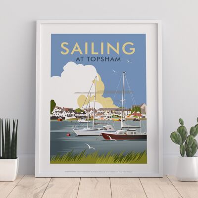 Sailing At Topsham By Artist Dave Thompson - Art Print