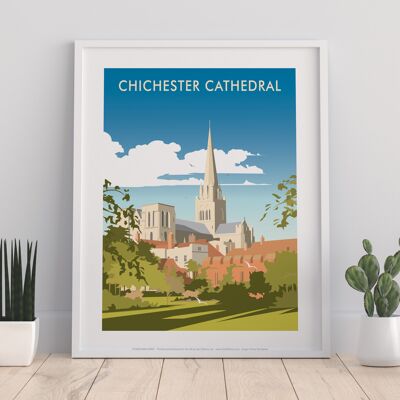 Chichester Cathedral By Artist Dave Thompson - Art Print