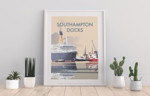 Southampton Docks By Artist Dave Thompson - Art Print