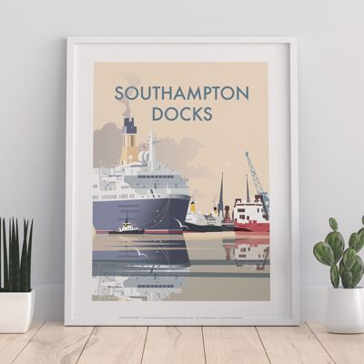 Southampton Docks By Artist Dave Thompson - Art Print