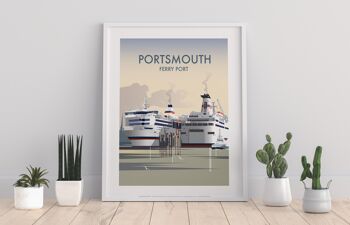 Portsmouth, Ferry Port par l'artiste Dave Thompson - Impression artistique