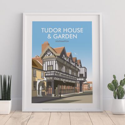 Tudor House & Garden By Artist Dave Thompson - Art Print
