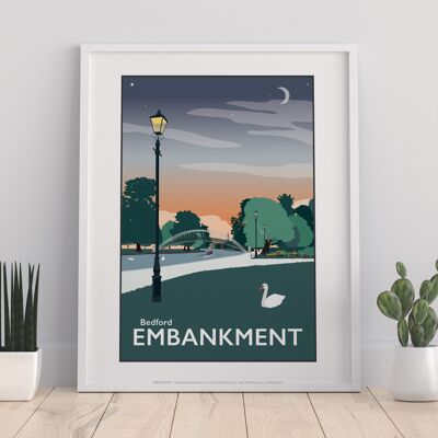 Bedford Embankment Dusk By Artist Tabitha Mary - Art Print