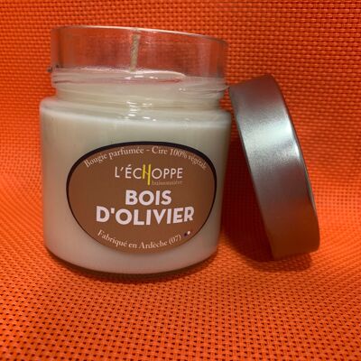 BOUGIE PARFUMEE CIRE 100 % VEGETALE SOJA - 180 G BOIS D OLIVIER