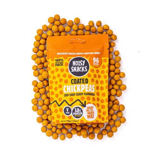 Noisy Snacks Coated Chickpeas Chip Shop Curry Flavoured 7x100g