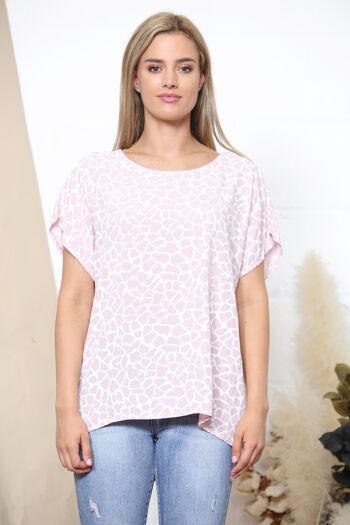 T-shirt d'été imprimé croco rose bébé 2