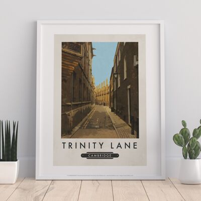 Trinity Lane, Cambridge - Impression artistique de qualité supérieure 11 x 14 po